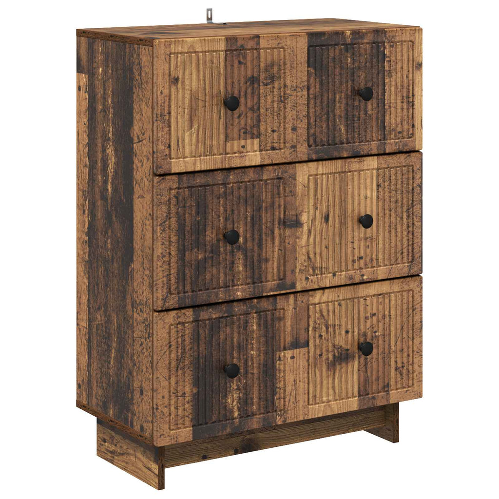 Schubladenschrank Altholz 66 x 34,5 x 90 cm Holzwerkstoff