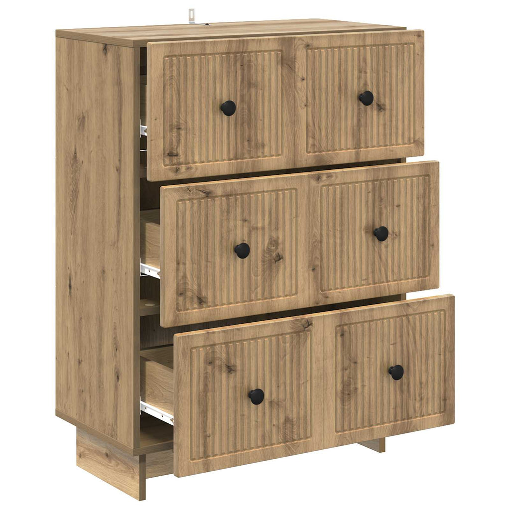 Schubladenschrank Artisan-Eiche 66 x 34,5 x 90 cm Holzwerkstoff