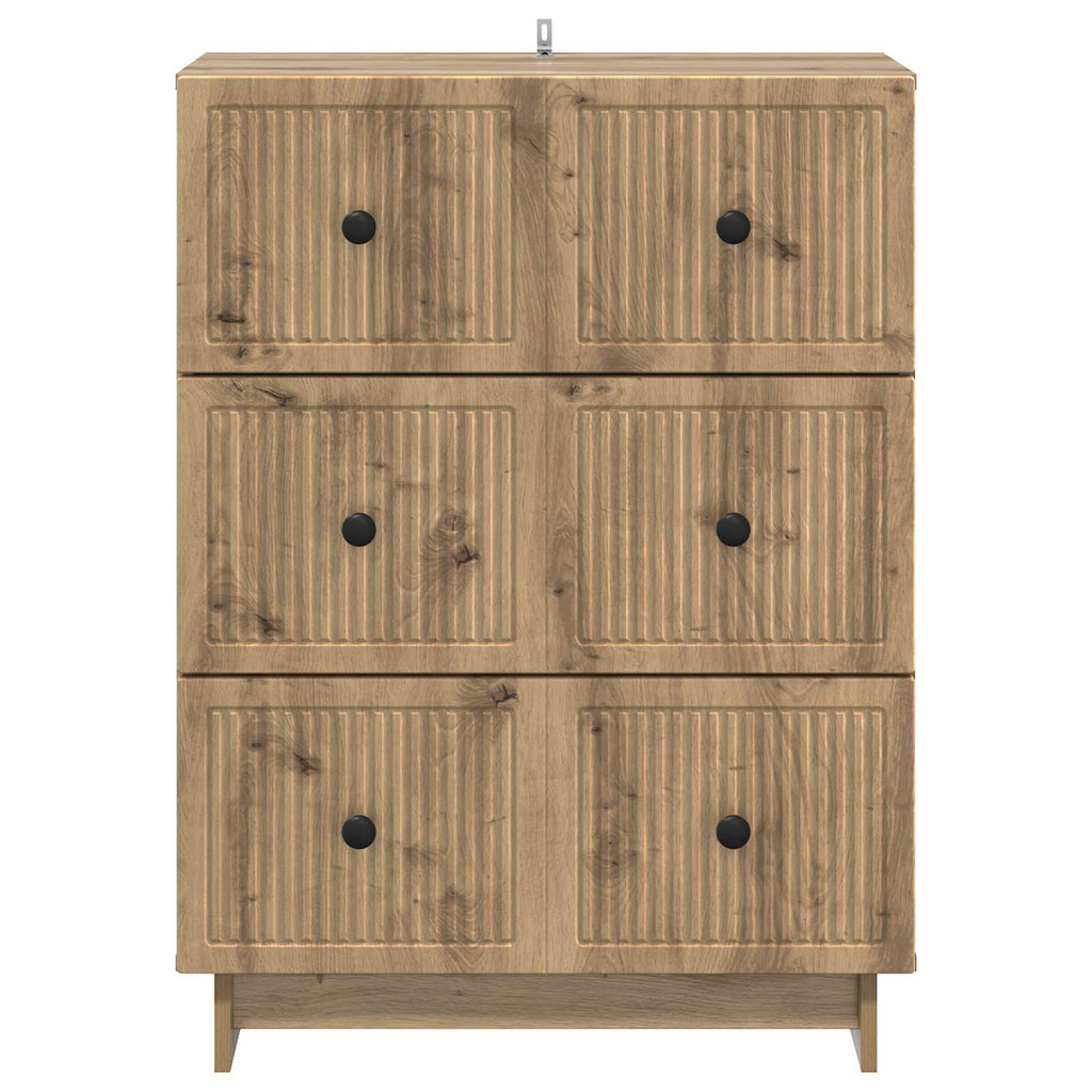 Schubladenschrank Artisan-Eiche 66 x 34,5 x 90 cm Holzwerkstoff