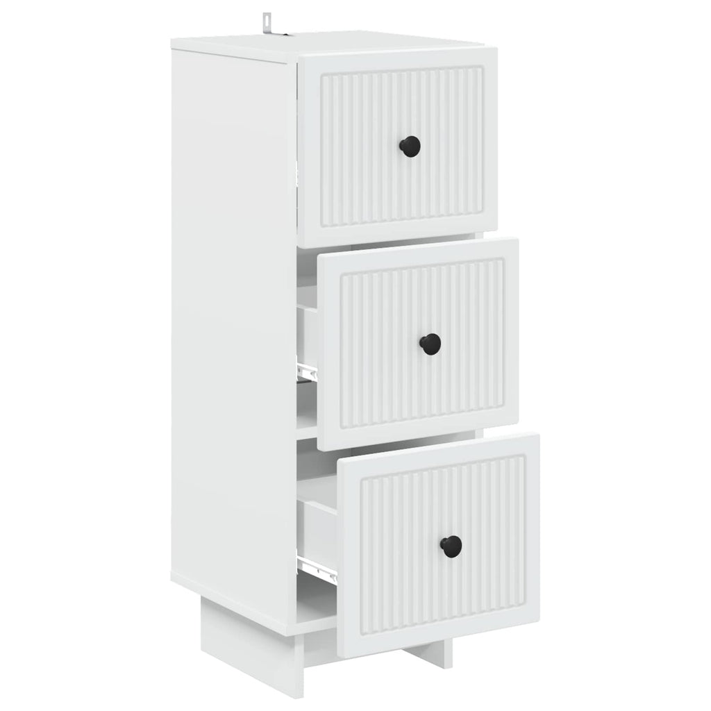 Schubladenschrank Weiß 33 x 34,5 x 90 cm Holzwerkstoff