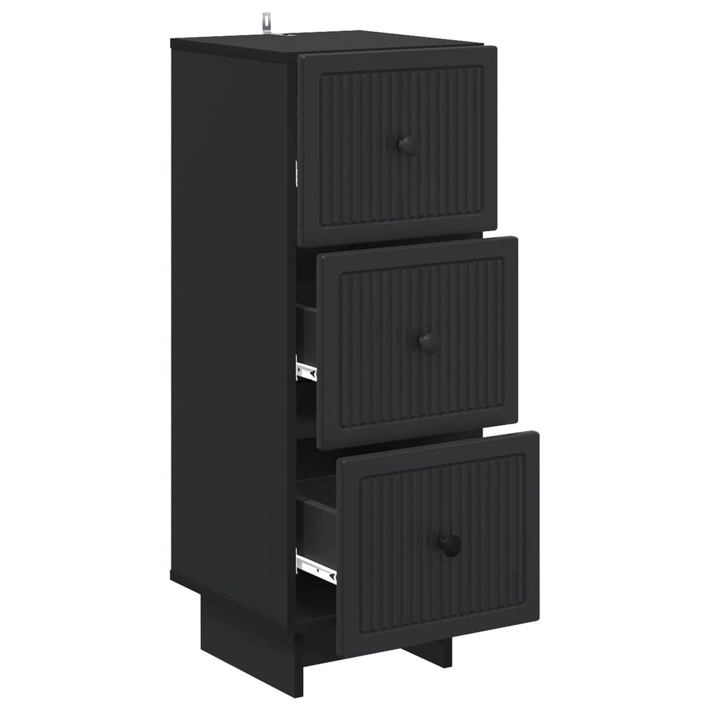 Schubladenschrank Schwarz 33 x 34,5 x 90 cm Holzwerkstoff
