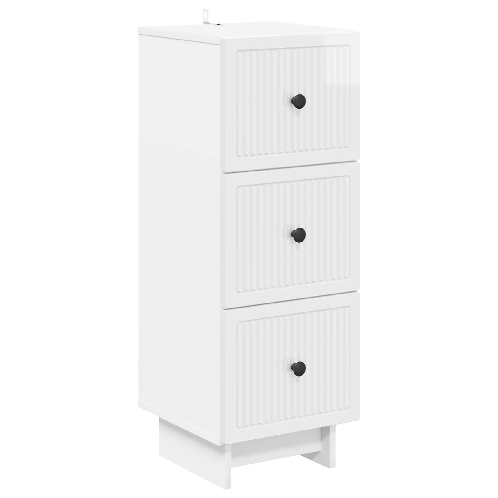 Schubladenschrank Hochglanz Weiß 33 x 34,5 x 90 cm