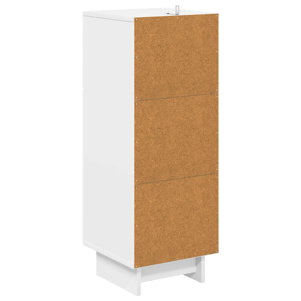 Schubladenschrank Hochglanz Weiß 33 x 34,5 x 90 cm