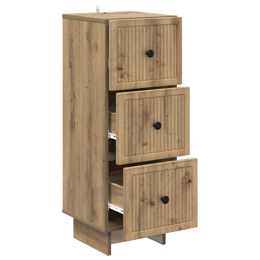 Schubladenschrank Artisan-Eiche 33 x 34,5 x 90 cm Holzwerkstoff