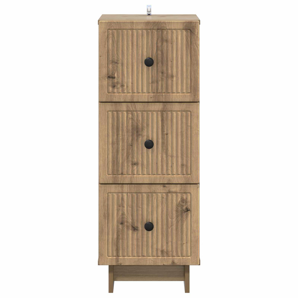 Schubladenschrank Artisan-Eiche 33 x 34,5 x 90 cm Holzwerkstoff