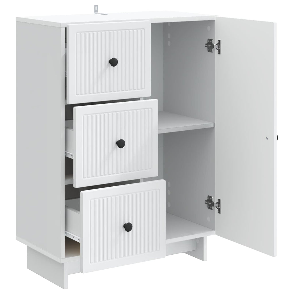 Sideboard mit Schubladen Weiß 66 x 34,5 x 90 cm Holzwerkstoff