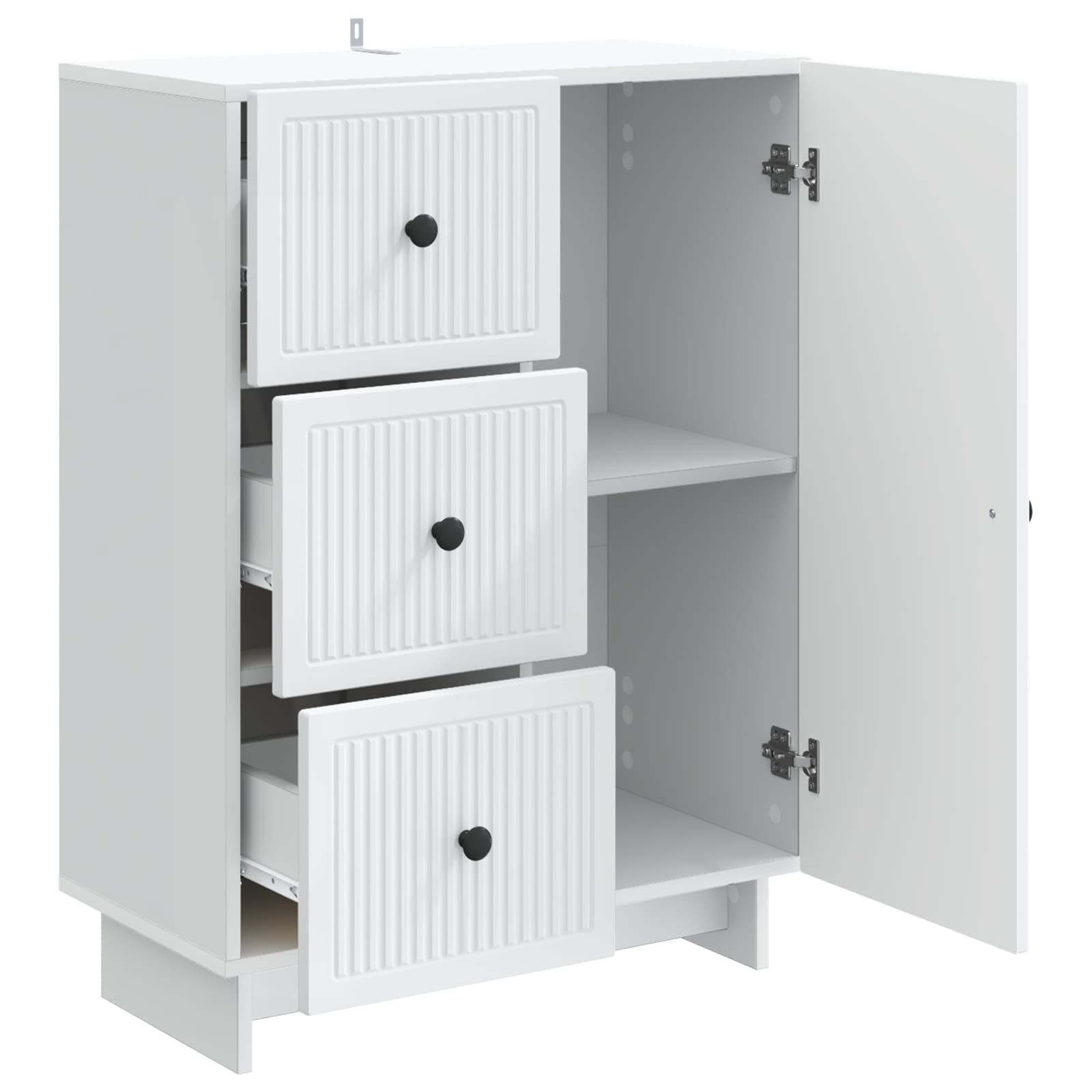 Sideboard mit Schubladen Weiß 66 x 34,5 x 90 cm Holzwerkstoff
