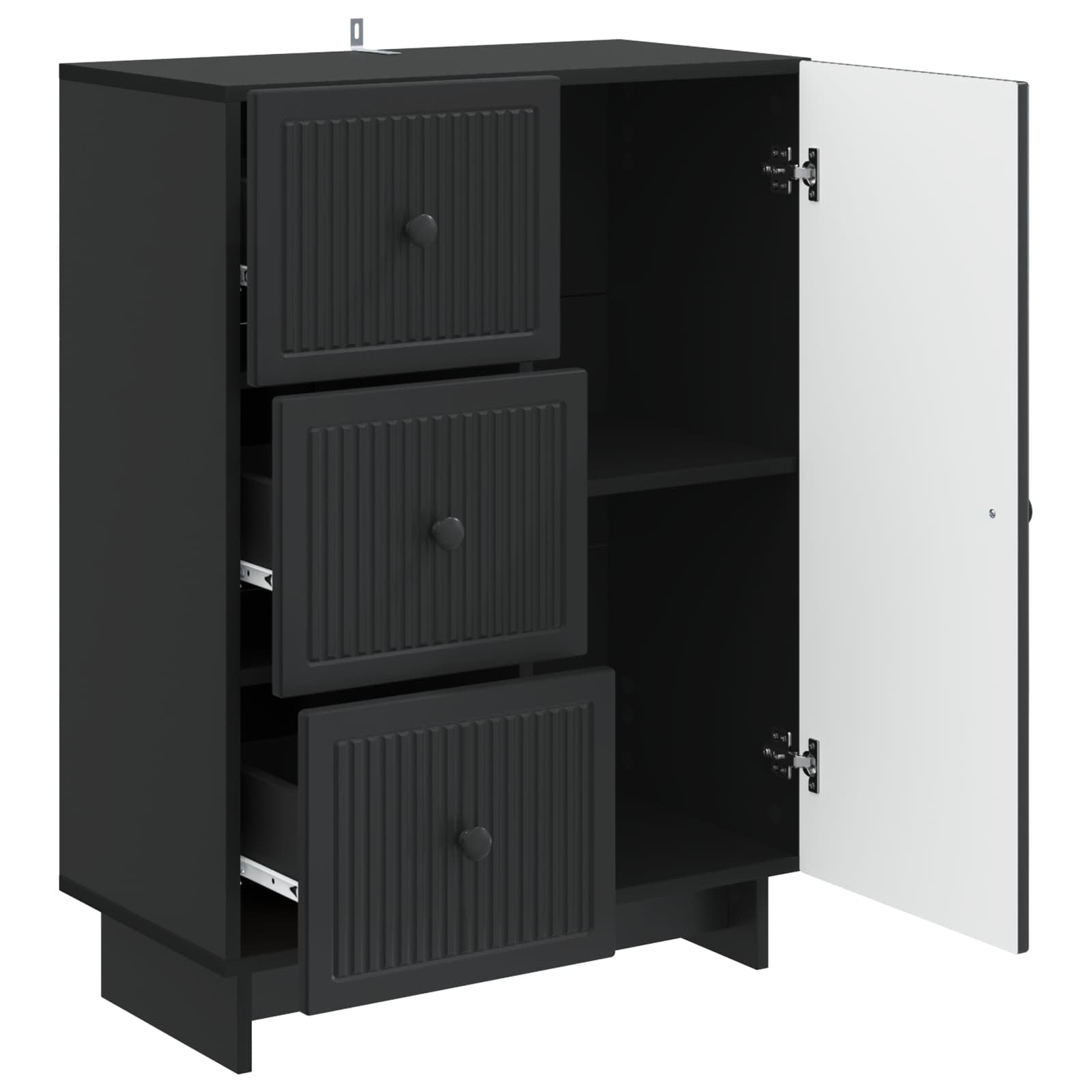 Sideboard Schwarz 66 x 34,5 x 90 cm Holzwerkstoff