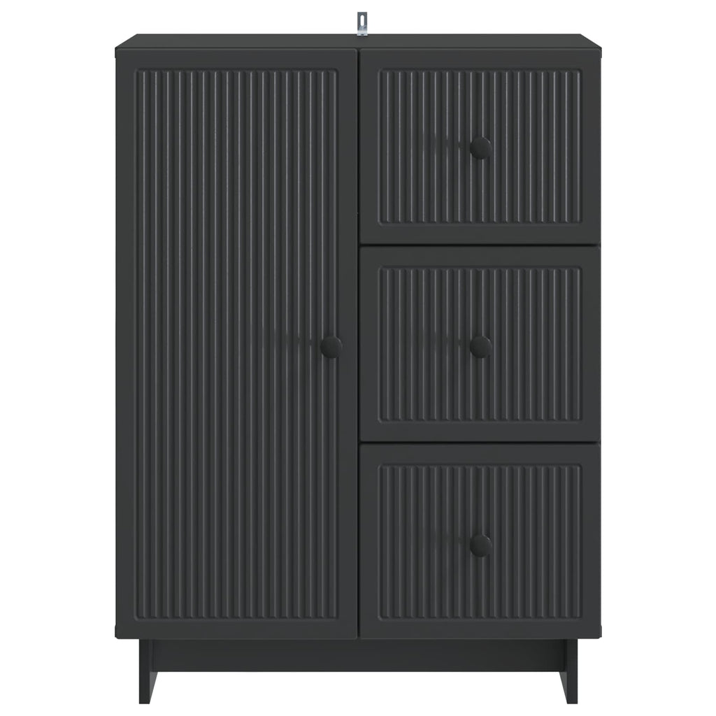 Sideboard Schwarz 66 x 34,5 x 90 cm Holzwerkstoff