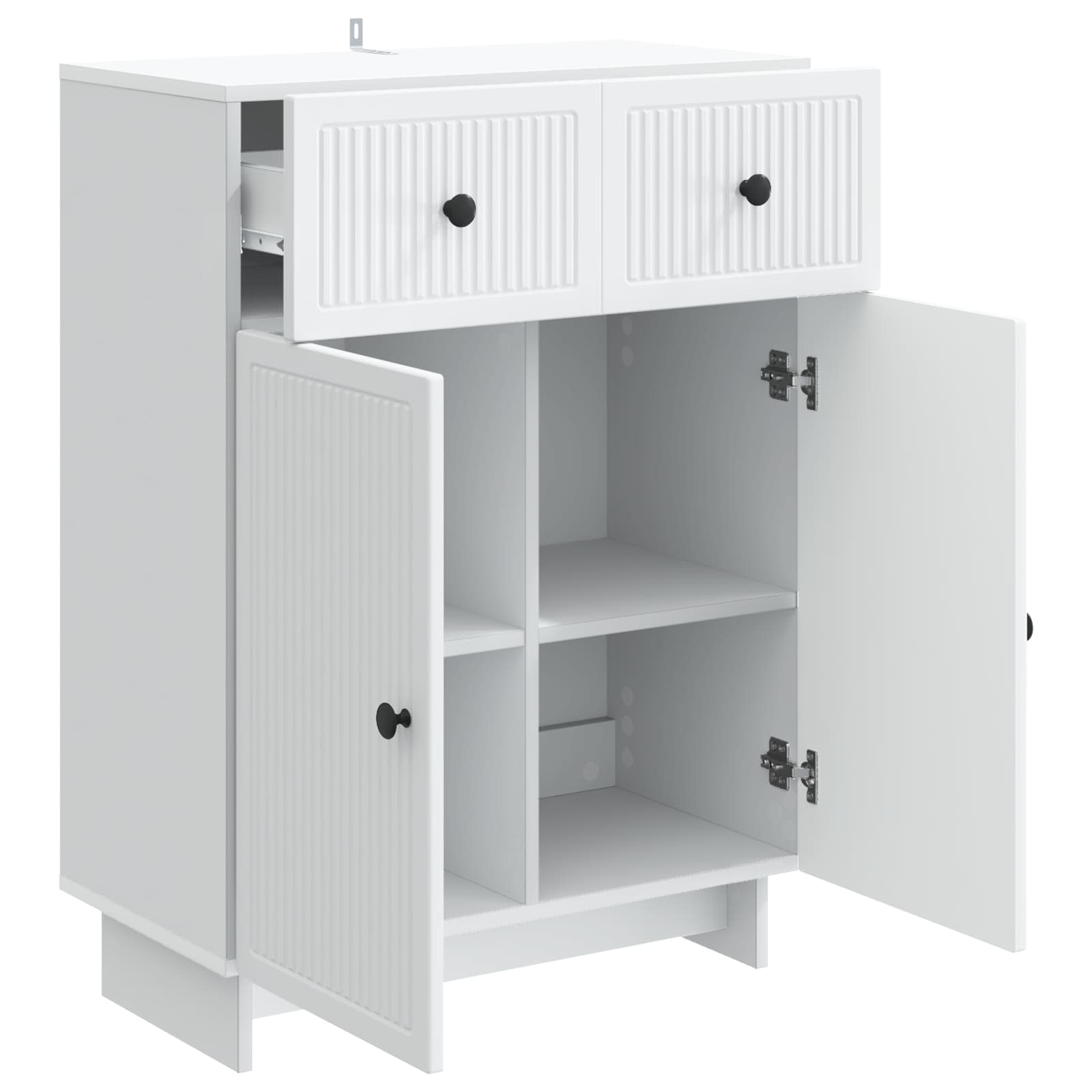 Sideboard mit Schubladen Weiß 66 x 34,5 x 90 cm Holzwerkstoff