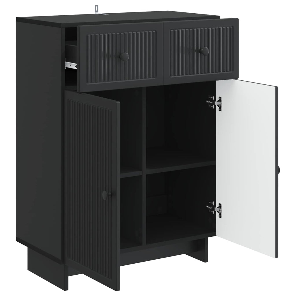 Sideboard Schwarz 66 x 34,5 x 90 cm Holzwerkstoff