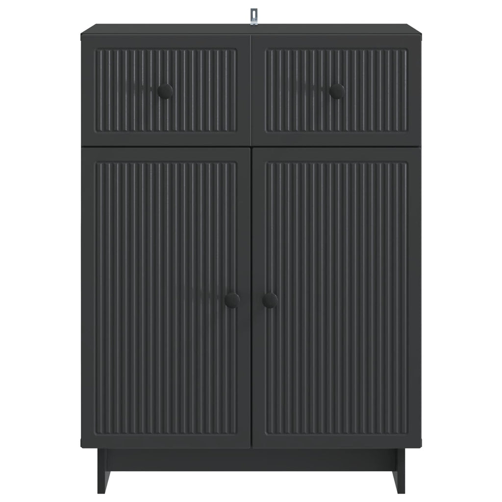 Sideboard Schwarz 66 x 34,5 x 90 cm Holzwerkstoff