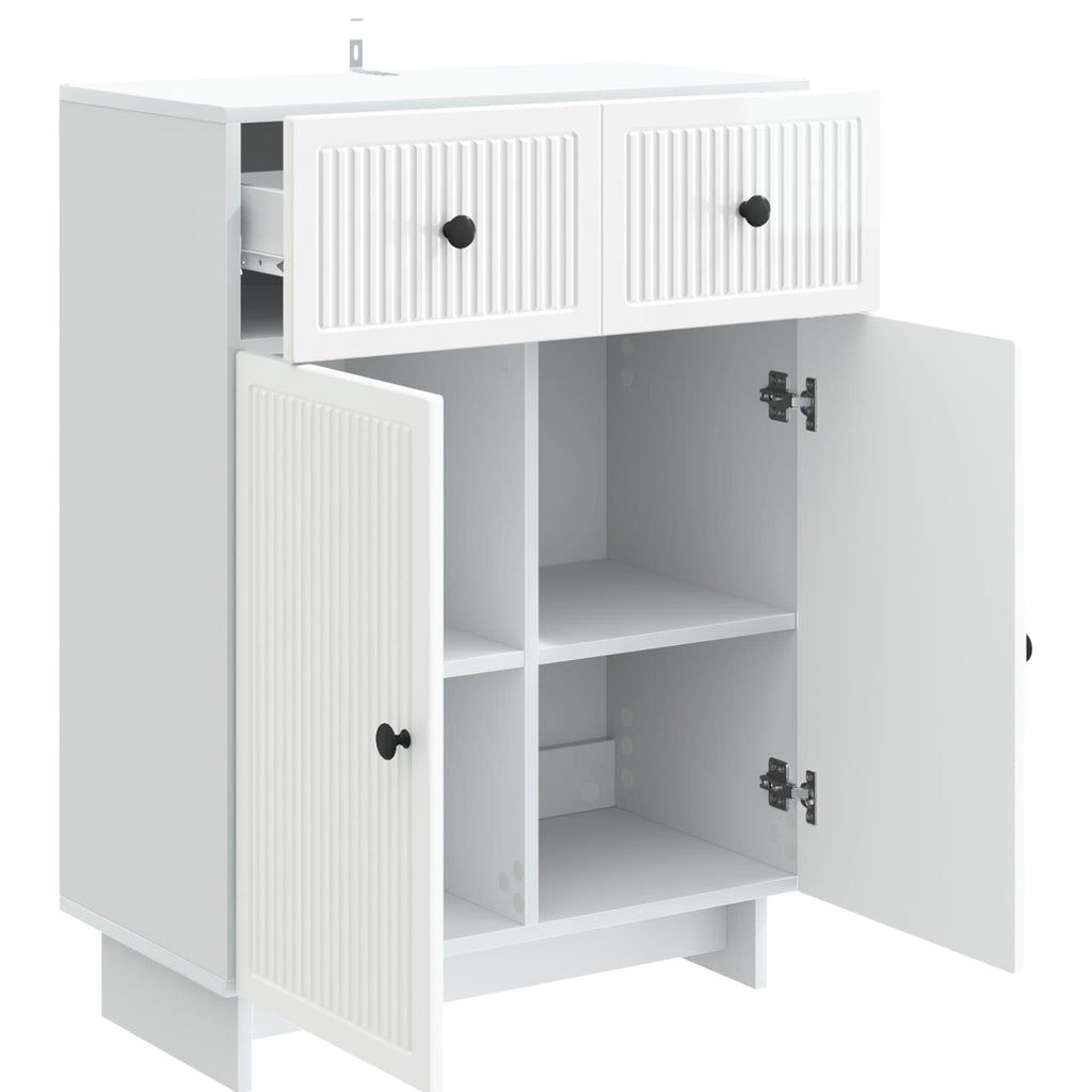 Sideboard Hochglanz Weiß 66 x 34,5 x 90 cm Holzwerkstoff