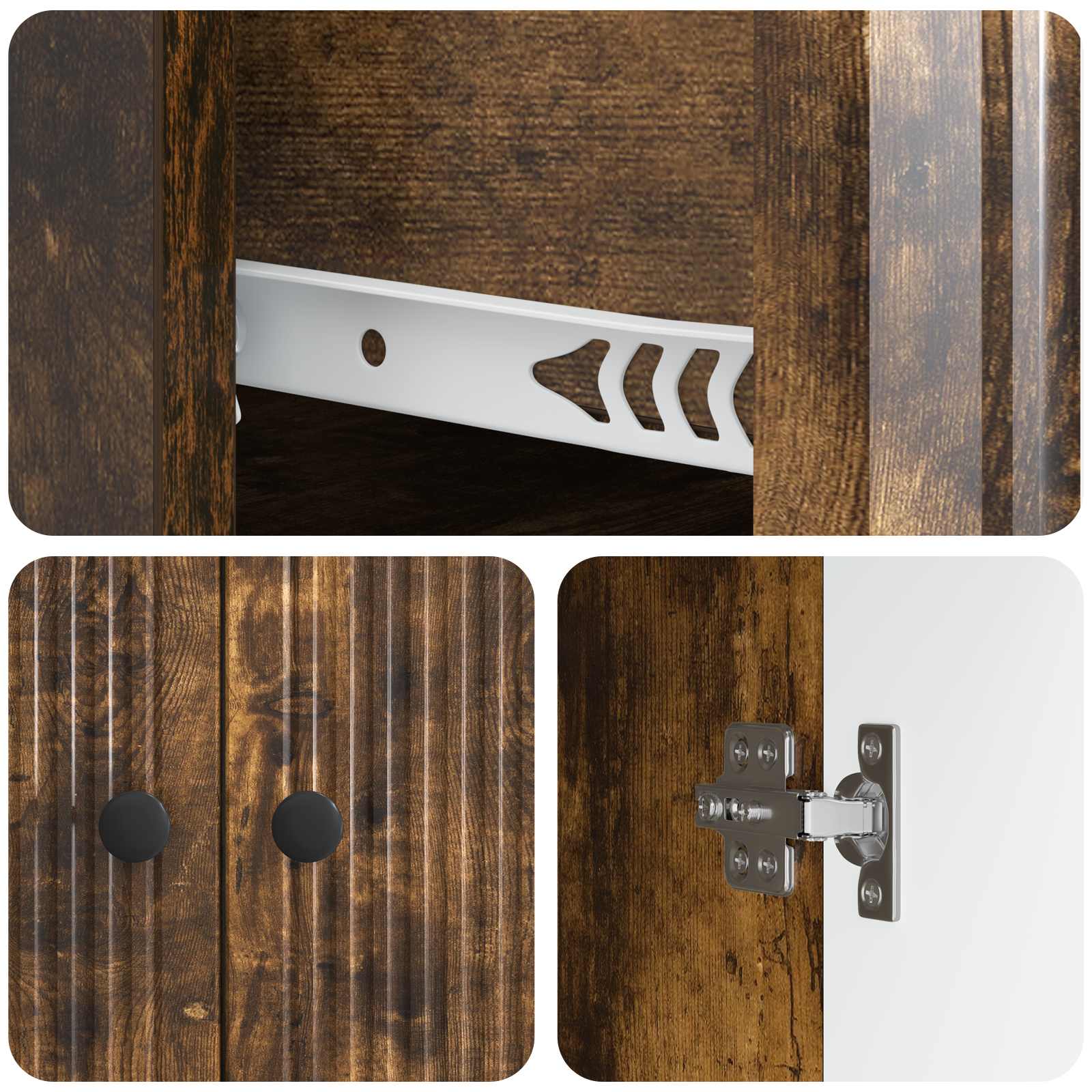 Sideboard Geräucherte Eiche 66 x 34,5 x 90 cm Holzwerkstoff