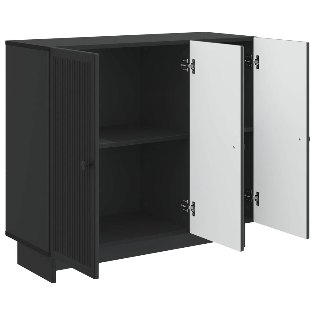 Sideboard Schwarz 89 x 34,5 x 80 cm Holzwerkstoff