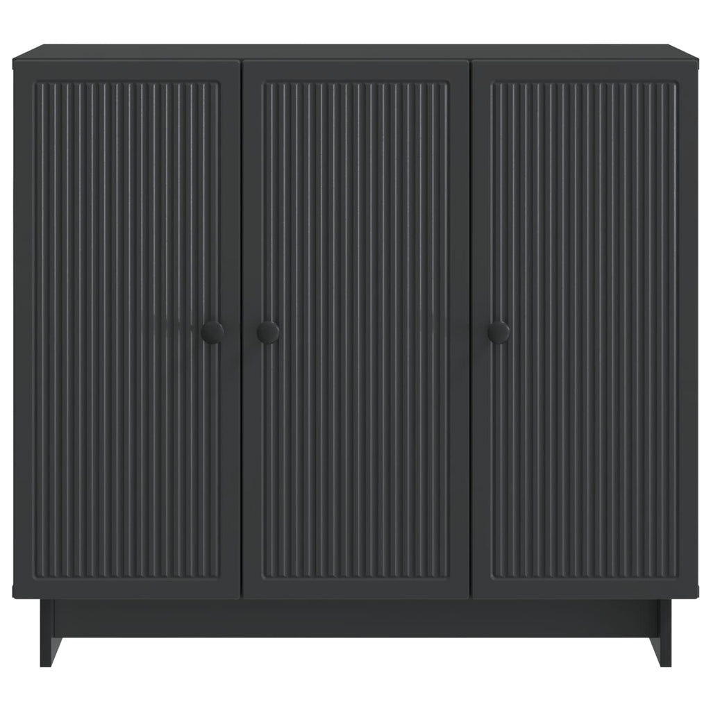 Sideboard Schwarz 89 x 34,5 x 80 cm Holzwerkstoff