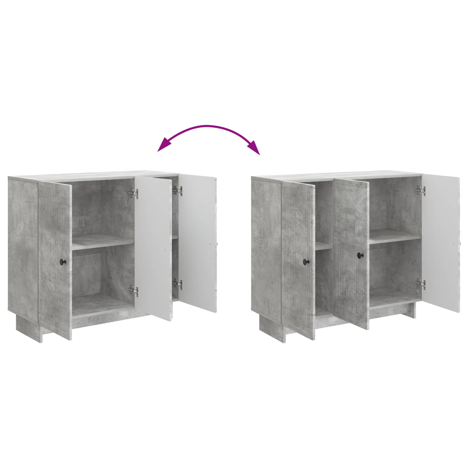 Sideboard Betongrau 89 x 34,5 x 80 cm Holzwerkstoff