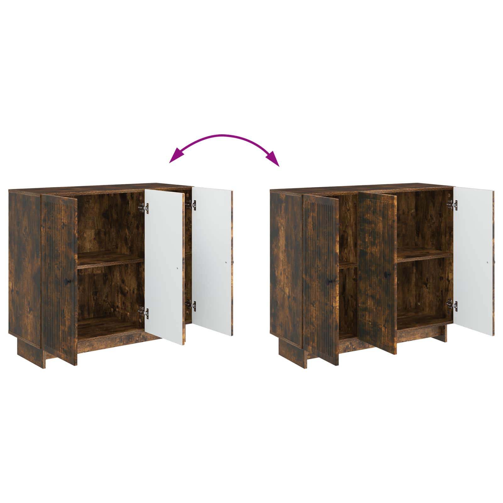 Sideboard Geräucherte Eiche 89 x 34,5 x 80 cm Holzwerkstoff