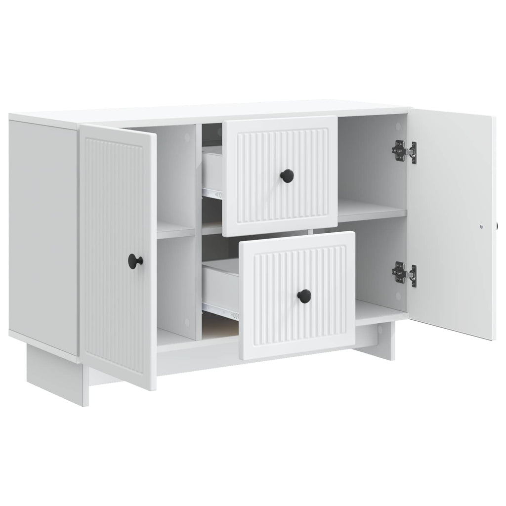 Sideboard mit Schubladen Weiß 89 x 34,5 x 60 cm Holzwerkstoff