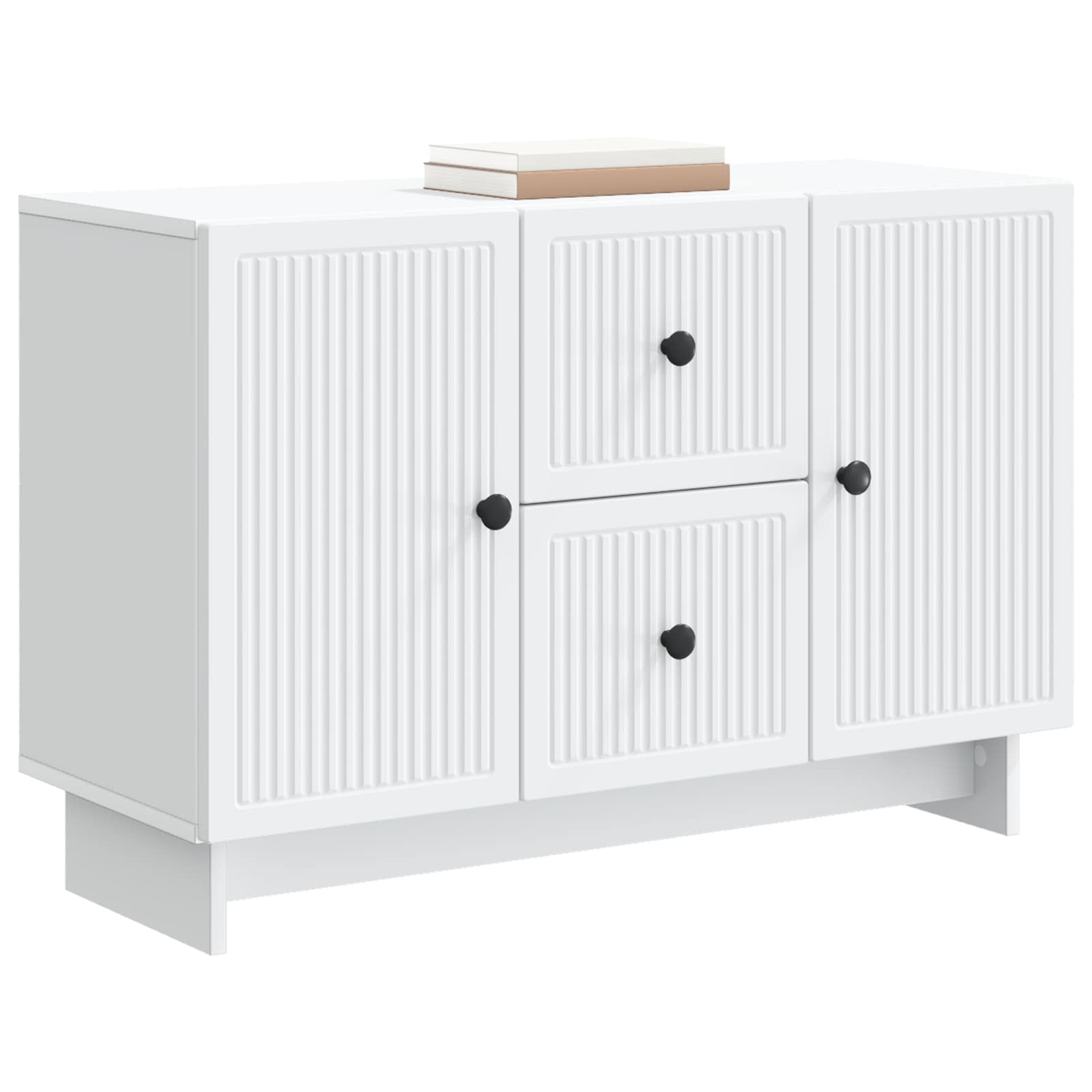 Sideboard mit Schubladen Weiß 89 x 34,5 x 60 cm Holzwerkstoff
