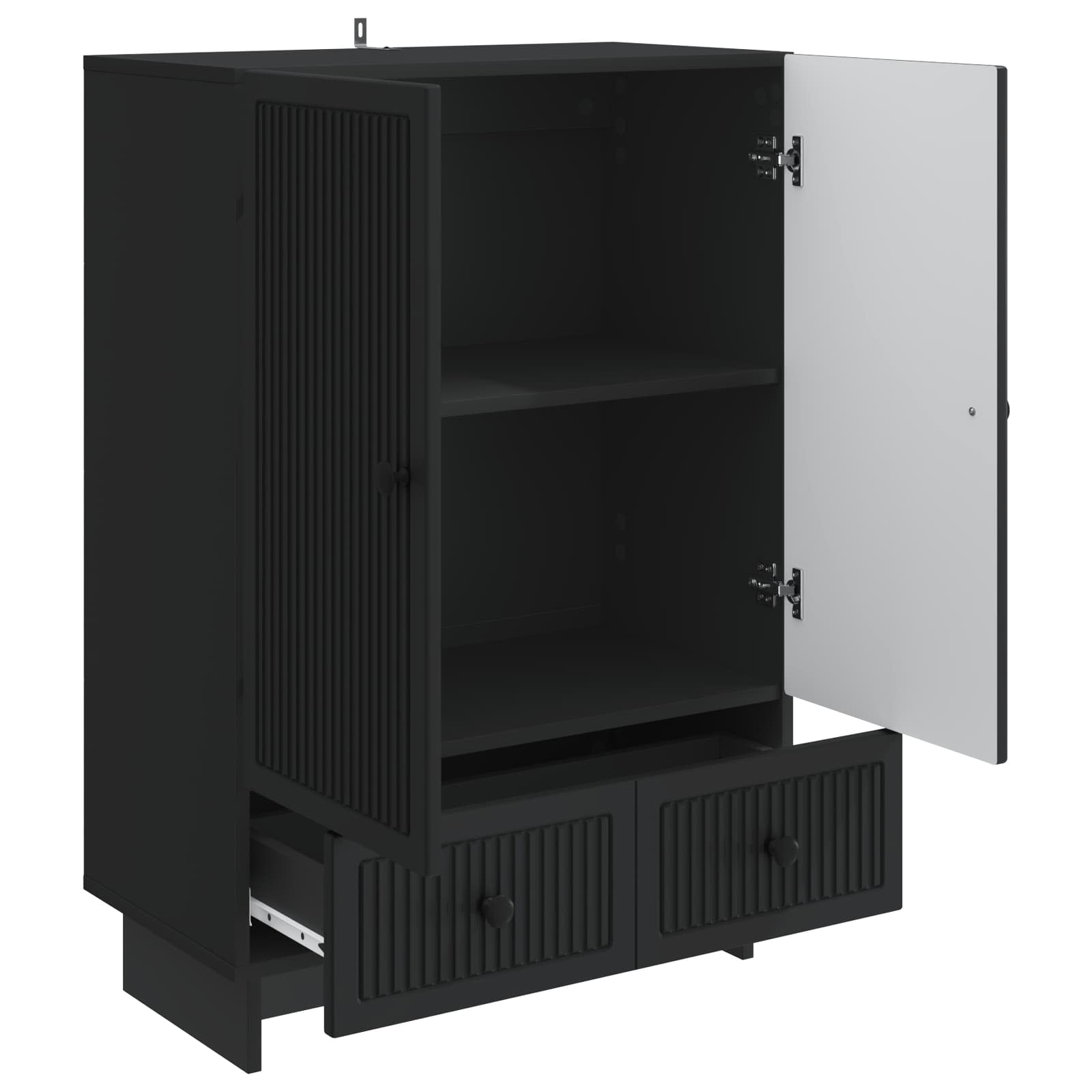 Sideboard Schwarz 66 x 34,5 x 95 cm Holzwerkstoff