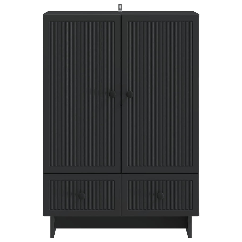 Sideboard Schwarz 66 x 34,5 x 95 cm Holzwerkstoff