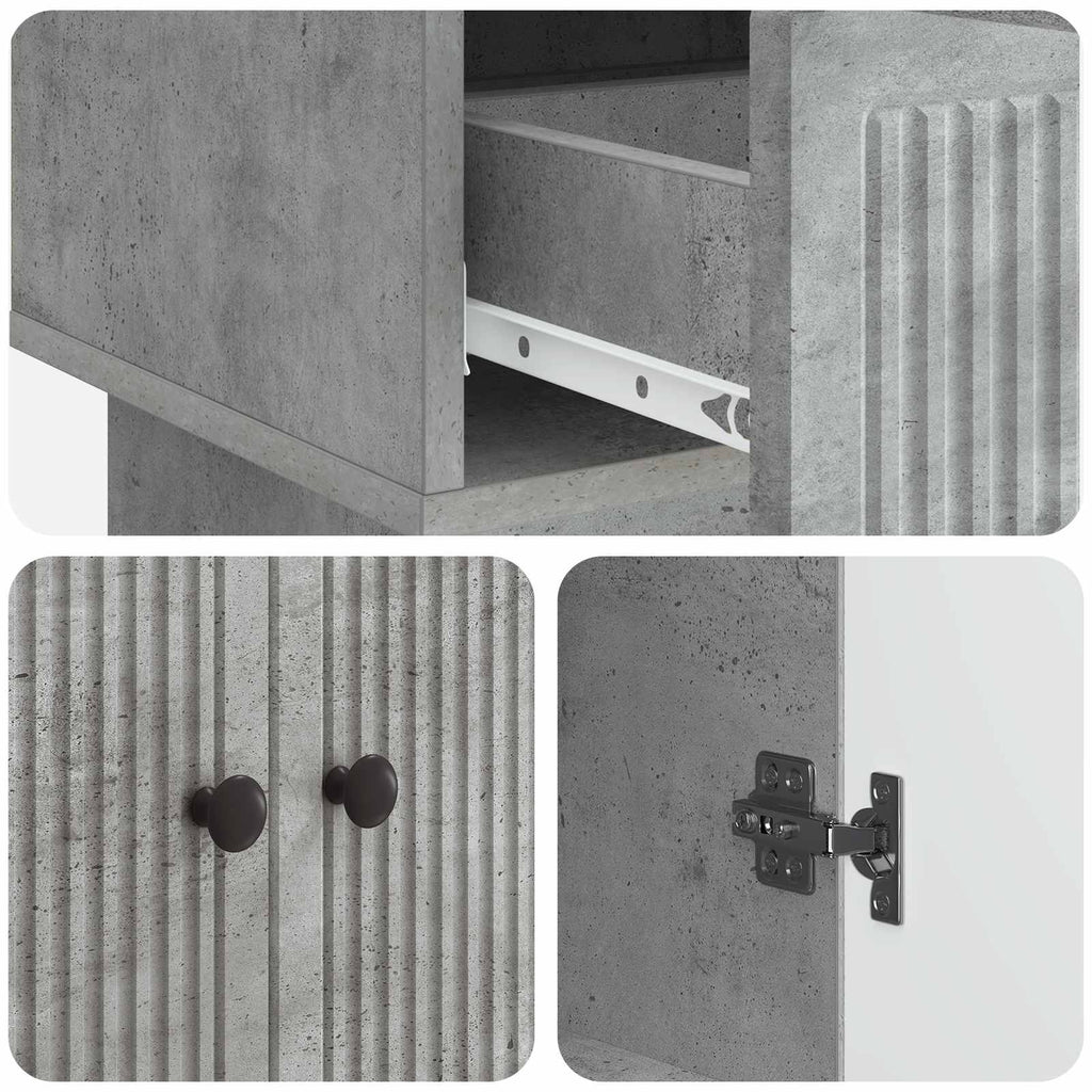 Sideboard Betongrau 66 x 34,5 x 95 cm Holzwerkstoff