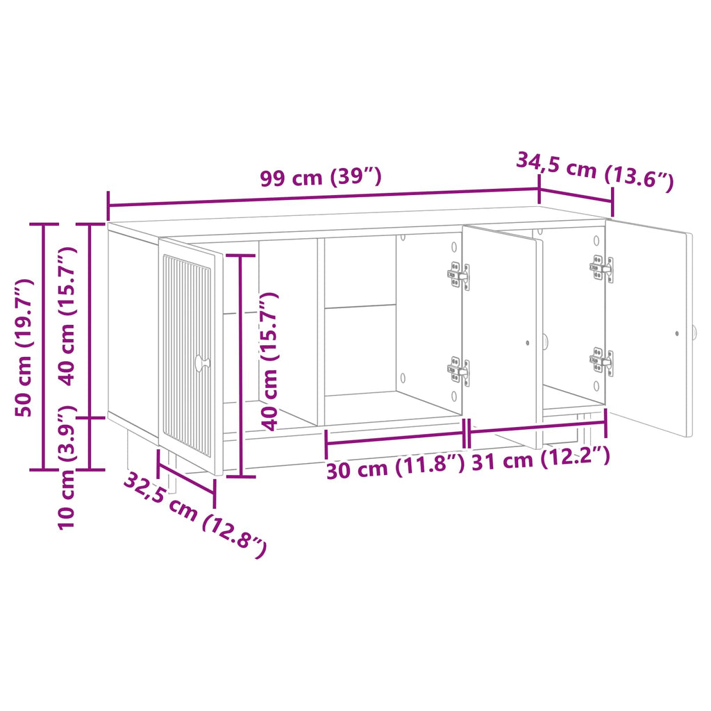 TV-Schränk Sonoma-Eiche 99 x 34,5 x 50 cm Holzwerkstoff