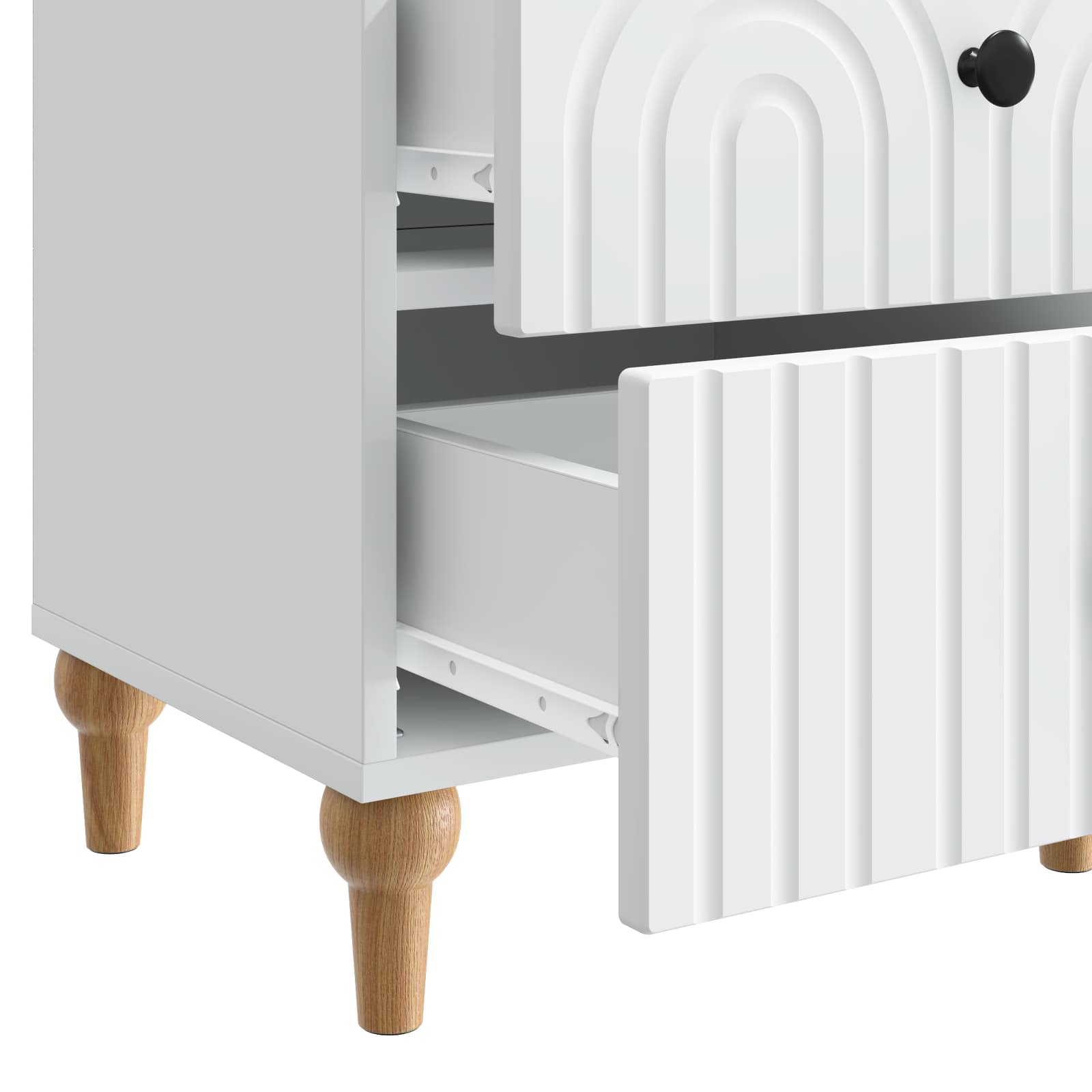 Nachttisch 2 pcs Weiß 43 x 34,5 x 48 cm Holzwerkstoff