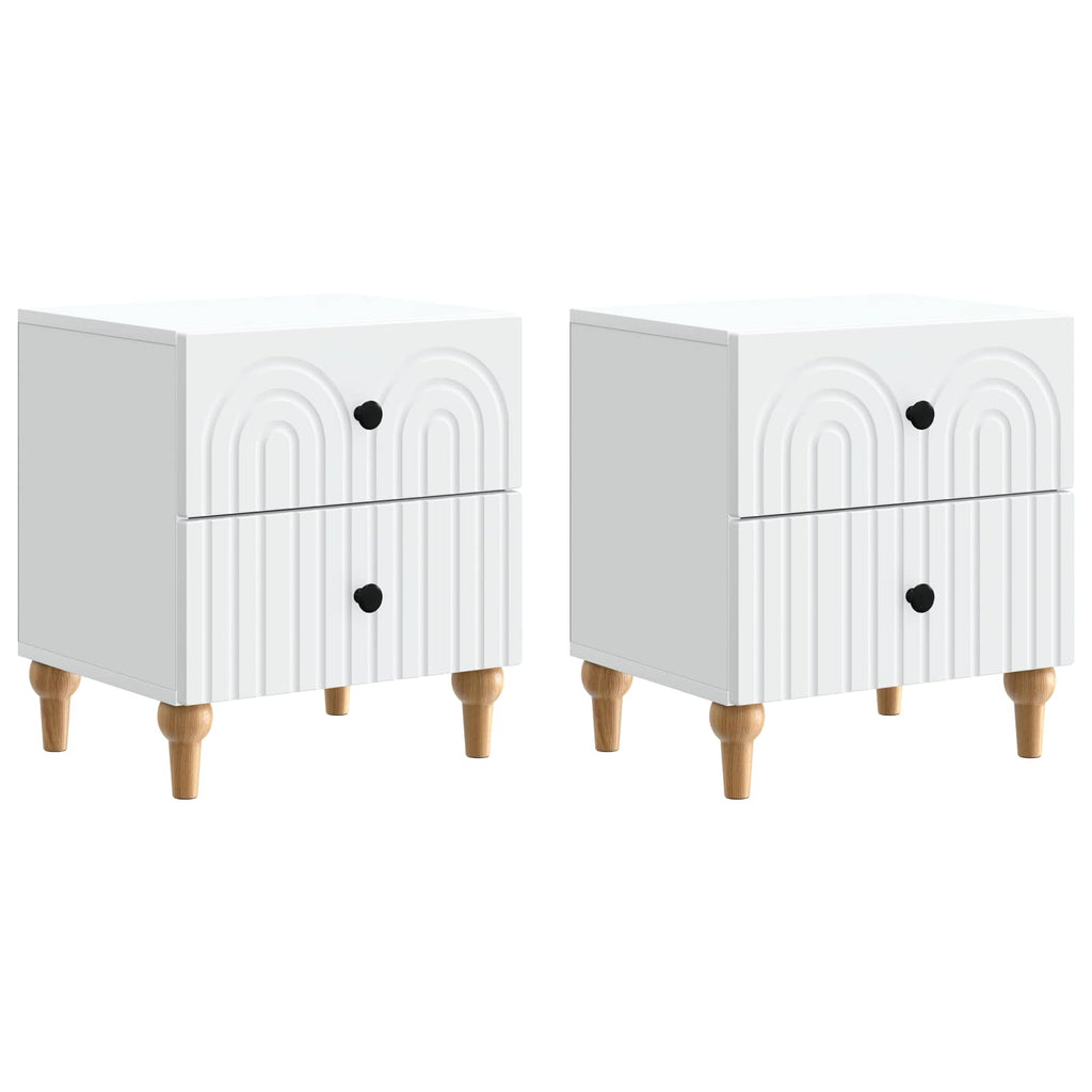 Nachttisch 2 pcs Weiß 43 x 34,5 x 48 cm Holzwerkstoff