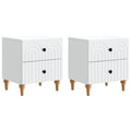 Nachttisch 2 pcs Weiß 43 x 34,5 x 48 cm Holzwerkstoff