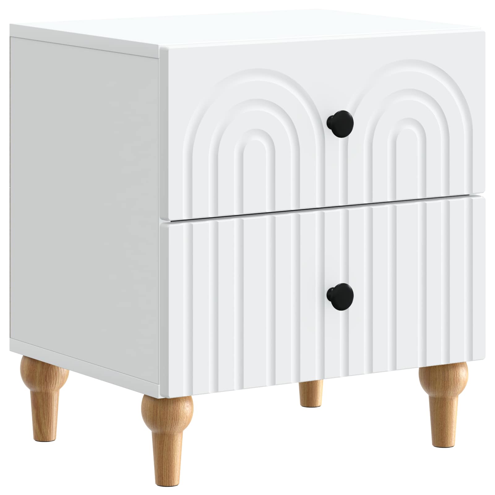 Nachttisch 2 pcs Weiß 43 x 34,5 x 48 cm Holzwerkstoff