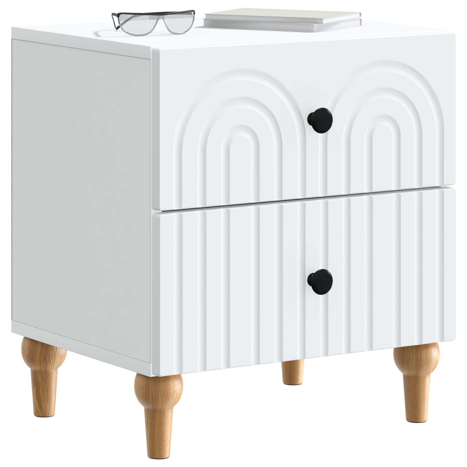 Nachttisch 2 pcs Weiß 43 x 34,5 x 48 cm Holzwerkstoff