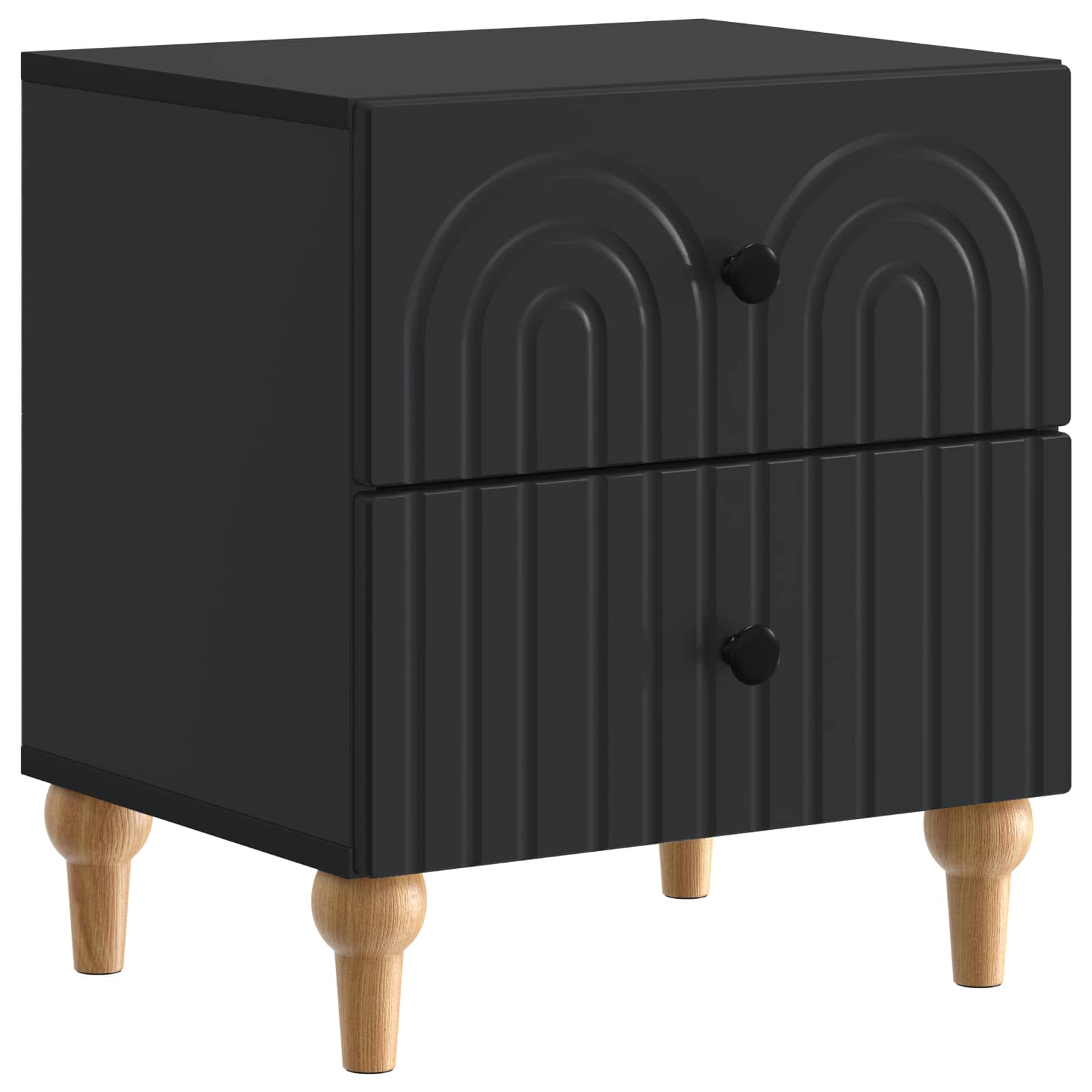 Nachttisch 2 pcs Schwarz 43 x 34,5 x 48 cm Holzwerkstoff