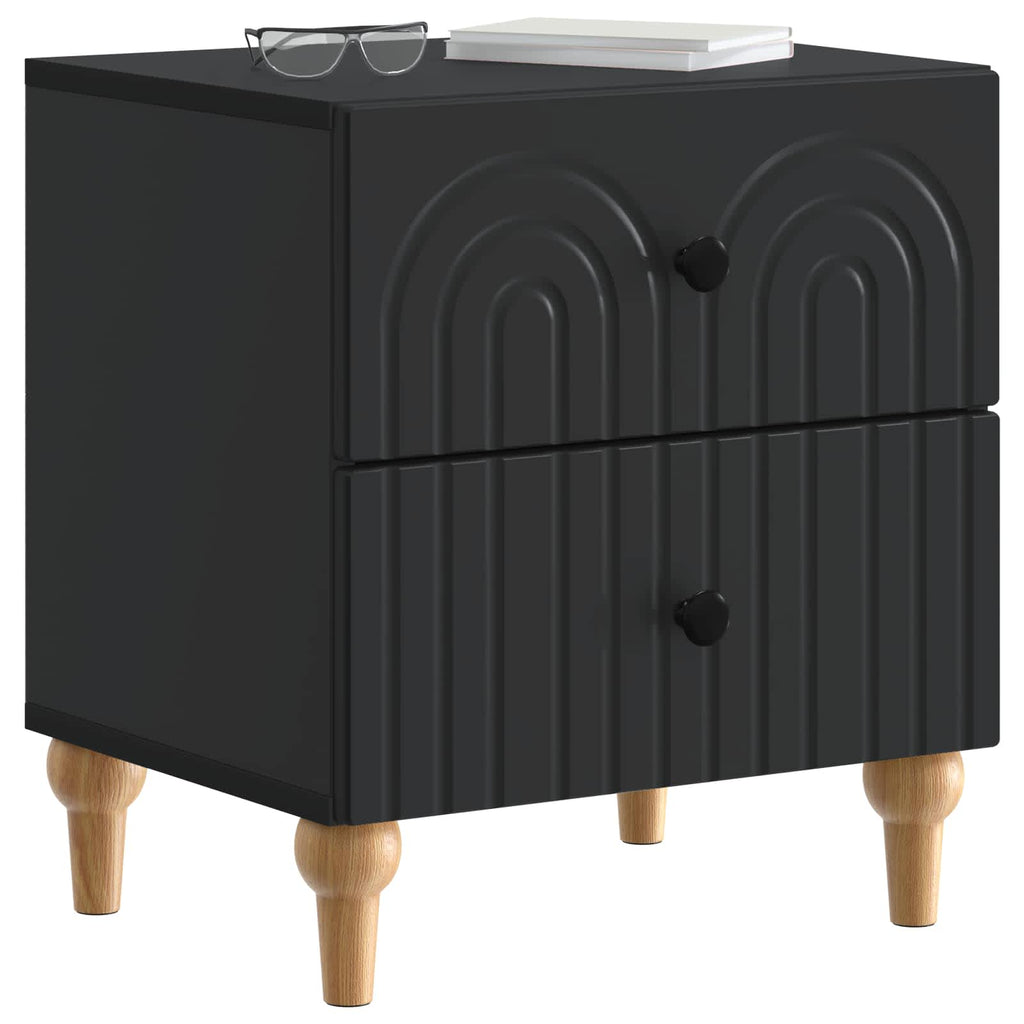 Nachttisch 2 pcs Schwarz 43 x 34,5 x 48 cm Holzwerkstoff