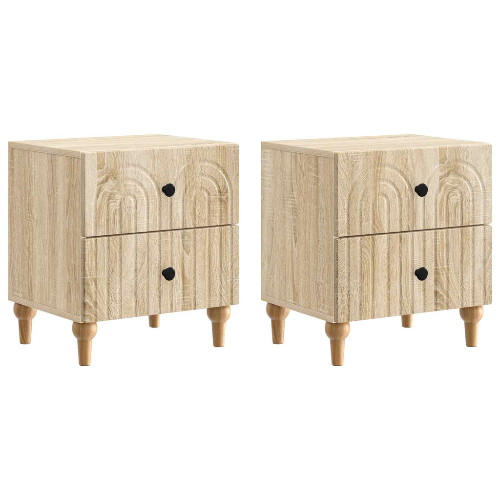 Nachttisch 2 pcs Sonoma-Eiche 43 x 34,5 x 48 cm Holzwerkstoff