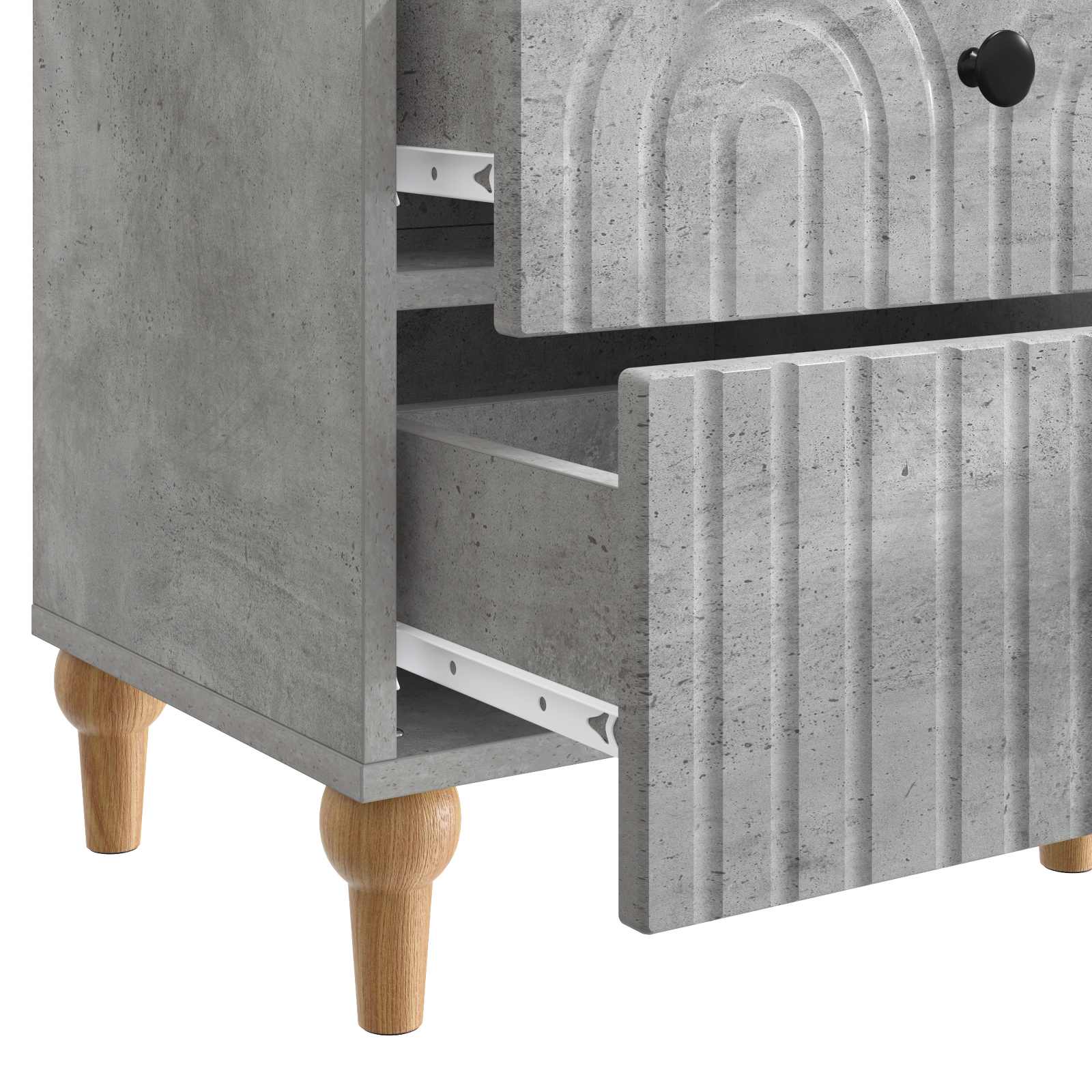 Nachttisch 2 pcs Betongrau 43 x 34,5 x 48 cm Holzwerkstoff