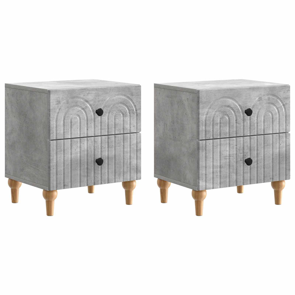 Nachttisch 2 pcs Betongrau 43 x 34,5 x 48 cm Holzwerkstoff