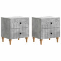 Nachttisch 2 pcs Betongrau 43 x 34,5 x 48 cm Holzwerkstoff