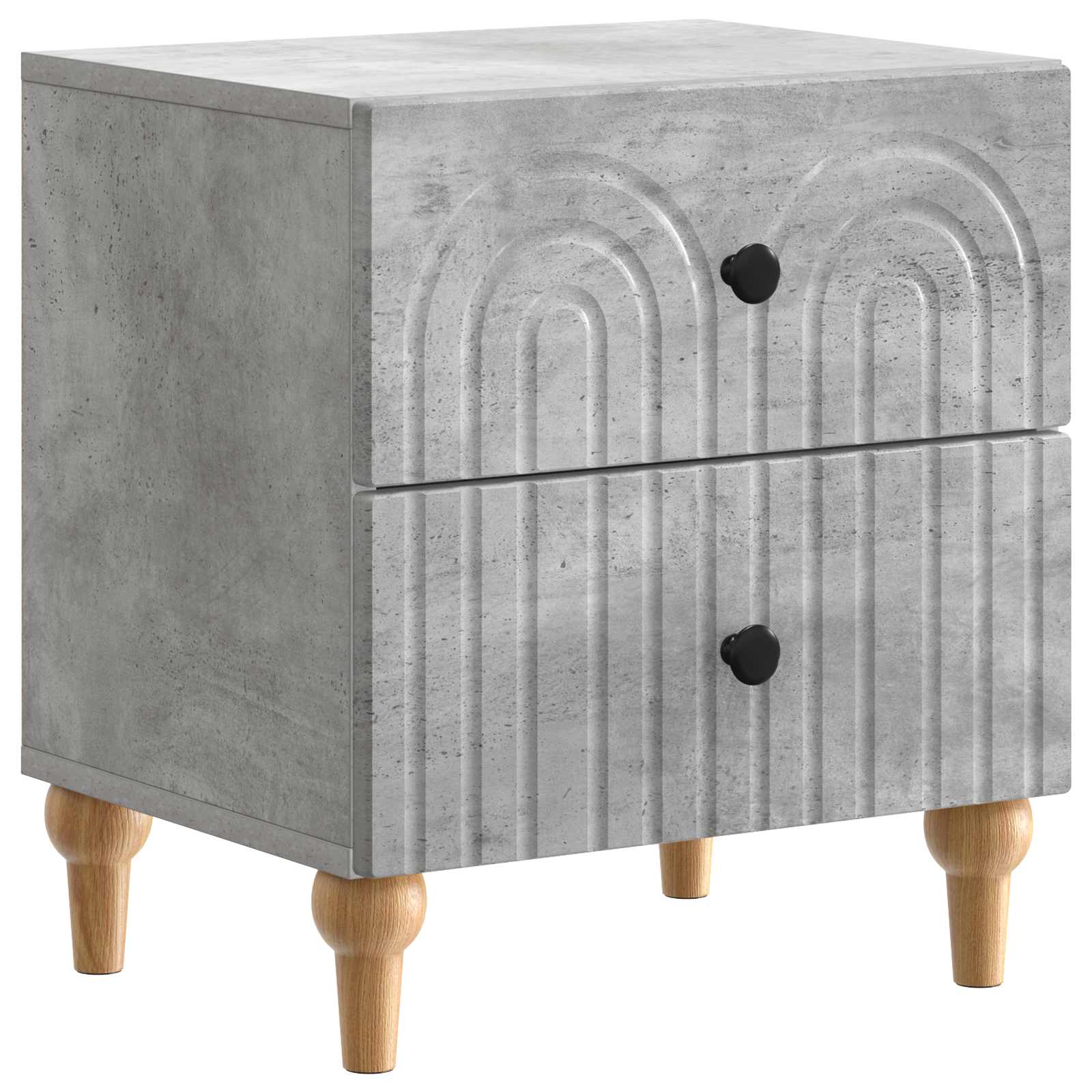 Nachttisch 2 pcs Betongrau 43 x 34,5 x 48 cm Holzwerkstoff