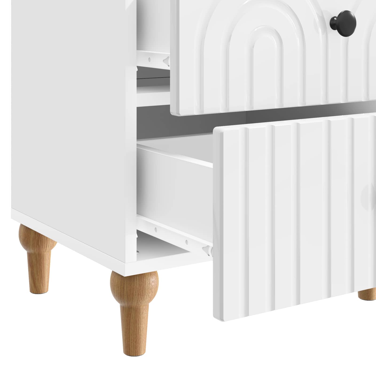 Nachttisch 2 pcs Hochglanz Weiß 43 x 34,5 x 48 cm Holzwerkstoff