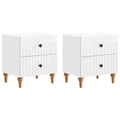 Nachttisch 2 pcs Hochglanz Weiß 43 x 34,5 x 48 cm Holzwerkstoff