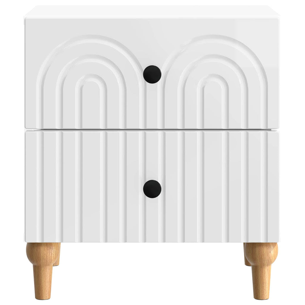 Nachttisch 2 pcs Hochglanz Weiß 43 x 34,5 x 48 cm Holzwerkstoff