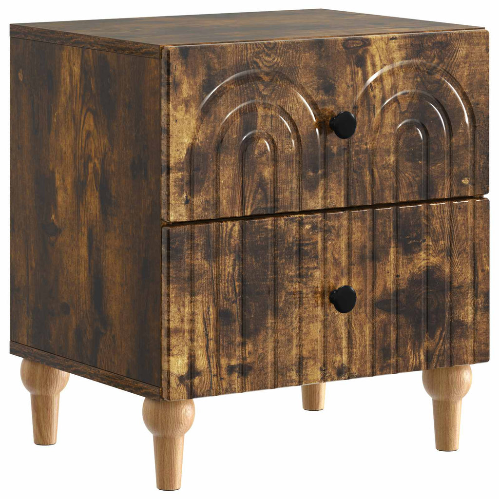 Nachttisch 2 pcs Geräucherte Eiche 43 x 34,5 x 48 cm