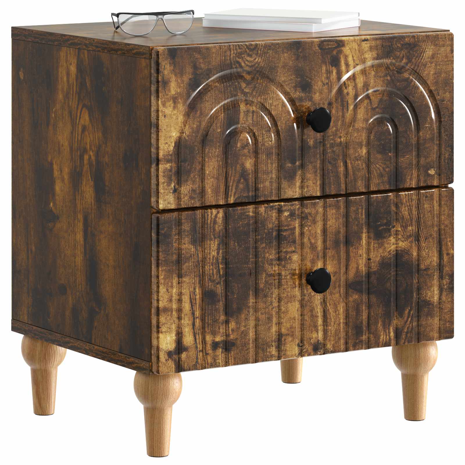 Nachttisch 2 pcs Geräucherte Eiche 43 x 34,5 x 48 cm