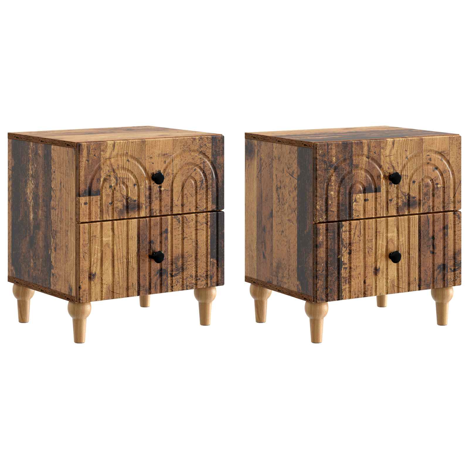 Nachttisch 2 pcs Altholz 43 x 34,5 x 48 cm Holzwerkstoff