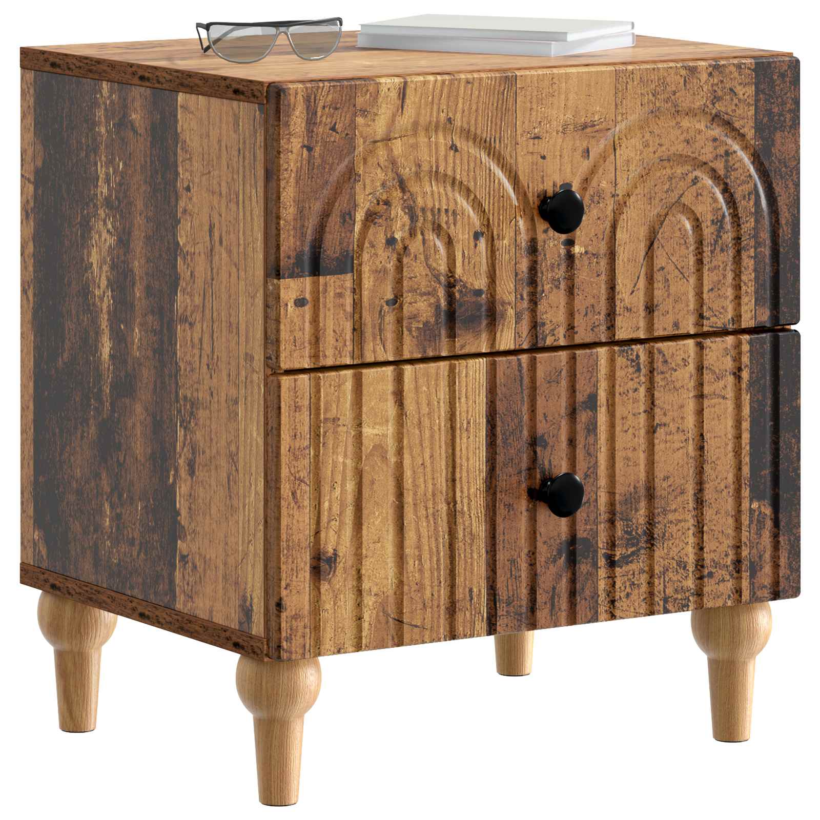 Nachttisch 2 pcs Altholz 43 x 34,5 x 48 cm Holzwerkstoff