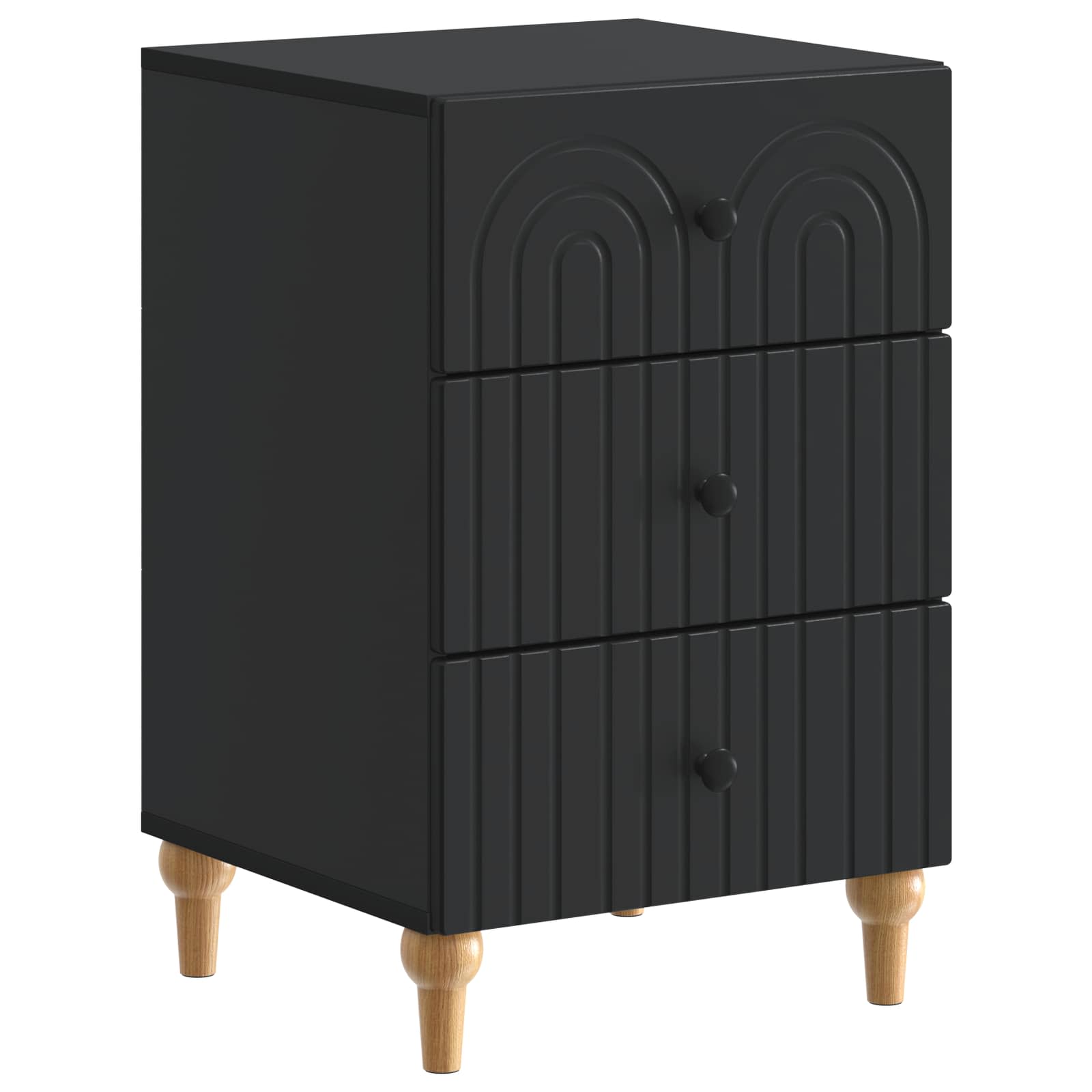 Nachttisch Schwarz 43x 41 x 66,5 cm Holzwerkstoff