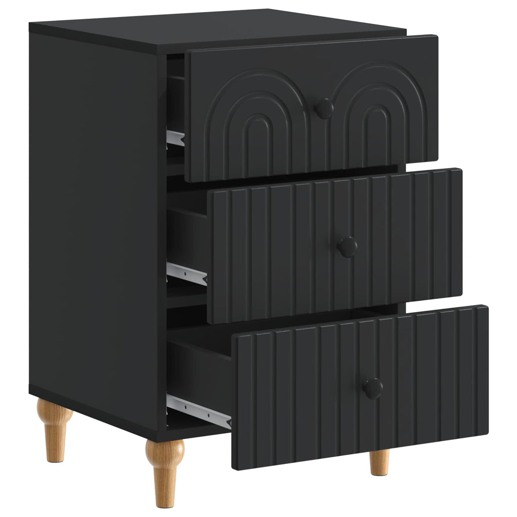 Nachttisch Schwarz 43x 41 x 66,5 cm Holzwerkstoff