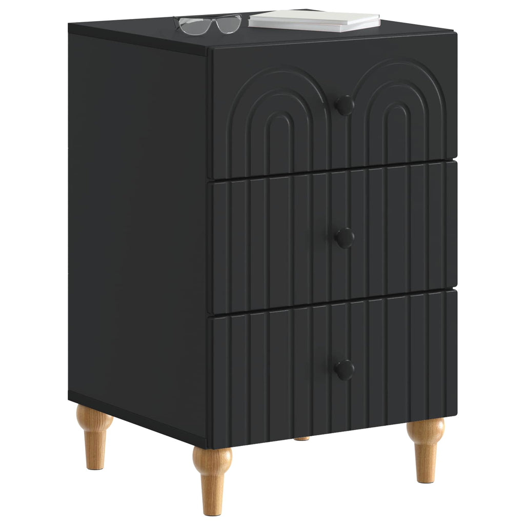 Nachttisch Schwarz 43x 41 x 66,5 cm Holzwerkstoff